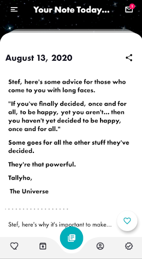 Notes from the Universe Screen 2