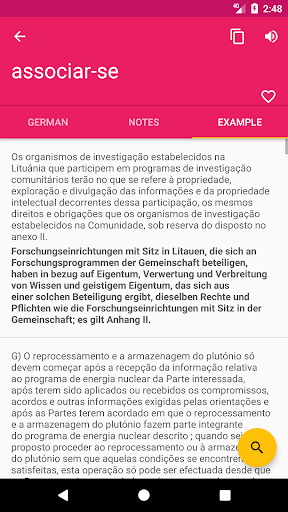 German Portuguese Dictionary Screen 3