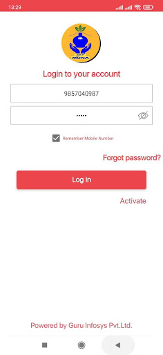 Android application Muna Smart Mobile Banking screenshort