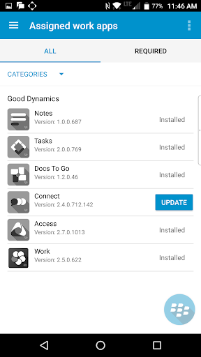 BlackBerry UEM Client Screenshot 2 - AppWisp.com