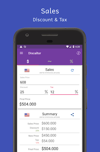 Android application Discount Calculator - Global screenshort