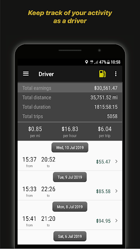 Driver Earnings Screenshot 1 - AppWisp.com