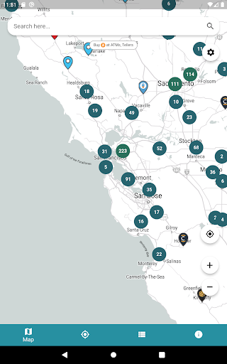 Screenshot of Bitcoin ATM Map – CoinATMRadar