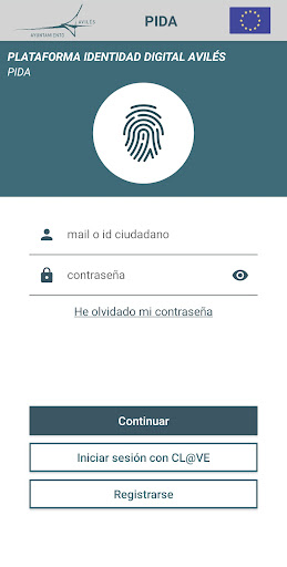 Android application PIDA - Identidad Digital screenshort