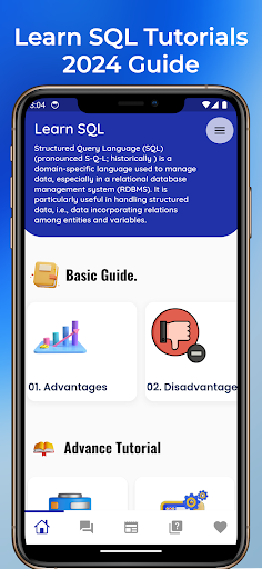 Android application Learn SQL Database Programming screenshort