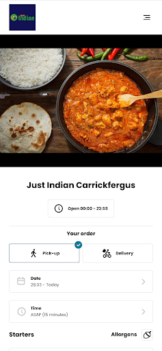 Android application Just Indian Carrickfergus screenshort