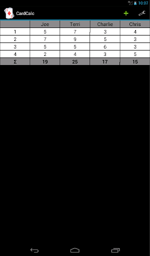 CardCalc Screen 3