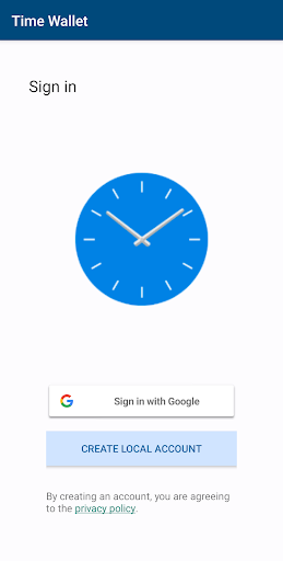 Android application Time Wallet screenshort