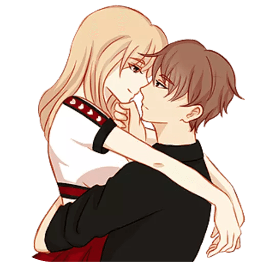 Cute Anime Couple Love Sticker logo