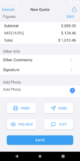 Job Quote Maker, Invoice plus Screen 3