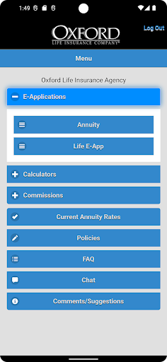 Oxford Life: Mobile App Screen 3