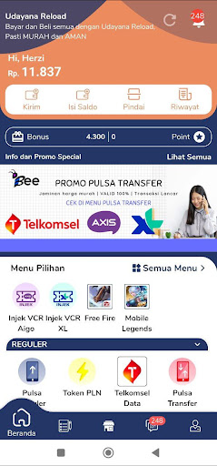 Android application Udayana Reload screenshort