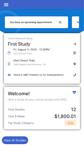 MyTrialApp Screen 2