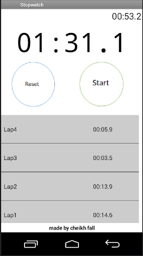 stopwatch Screen 3