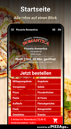 Pizzeria Romantica Hagen Screen 2