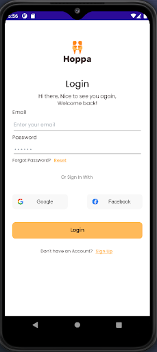 Android application Hoppa screenshort