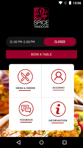 Android application Spice Tandoori screenshort