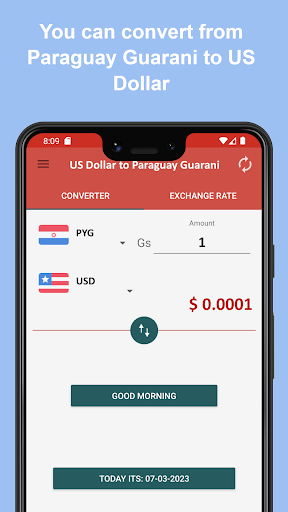 US Dollar to Paraguay Guarani Screen 3