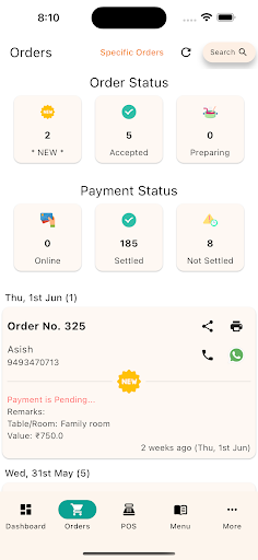 Octap.in POS & Digital Menus Screen 2