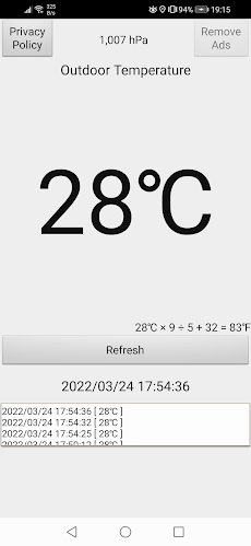 現在地摂氏気温度計気圧計測のおすすめ画像2