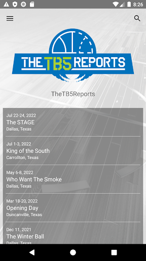 Android application TheTB5Reports screenshort