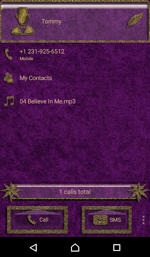 Purple Gold Chandelier Dialer Screen 3