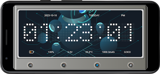 Android application 로봇 배경 탁상시계 (Table Clock). screenshort