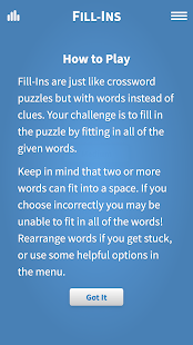 Fill-Ins · Word Fit Puzzles