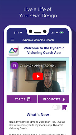 Dynamic Visioning Coach App Screen 2