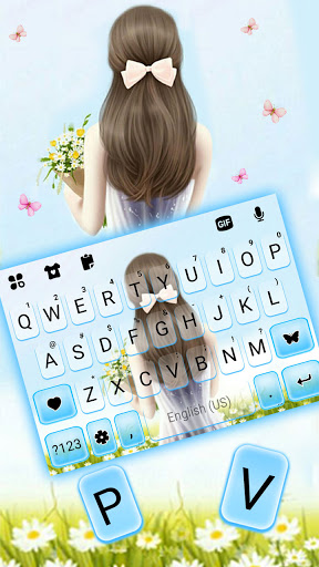 Bowknot Girl Keyboard Backgrou Screen 2