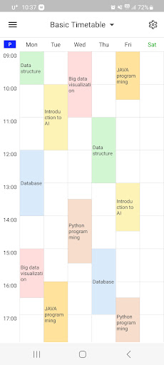 Android application Class Timetable-Lesson Manager screenshort