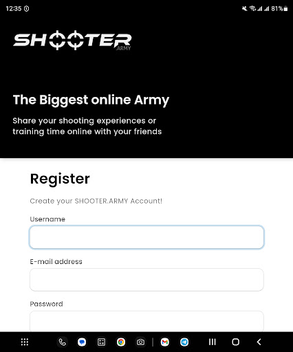 Android application SHOOTER.ARMY screenshort
