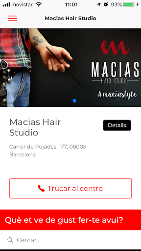 Android application Macias Hair Studio screenshort