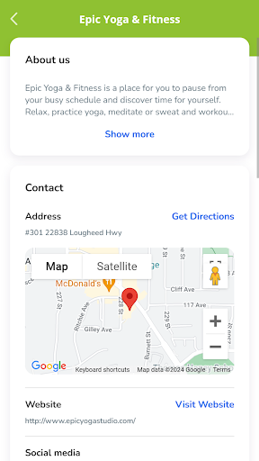Android application Epic Yoga & Fitness screenshort