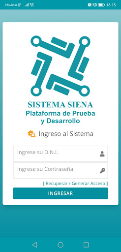 Android application Siena Desarrollo screenshort