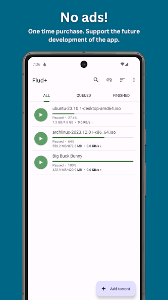 Flud (Ad free) 1.10.6.2 APK + Мод (Unlimited money) за Android