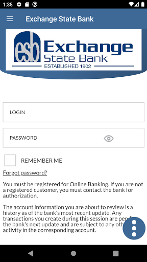 Android application Exchange State Bank IA screenshort