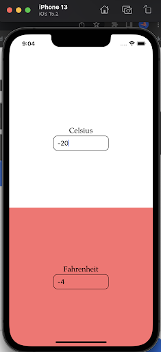 Temperature Converter Screen 2