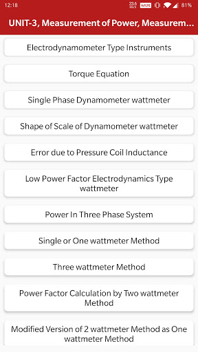 Electrical Measurements Screen 3