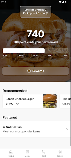 Android application Smokies Craft BBQ screenshort