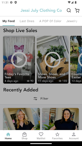 Android application Jessi July Clothing Co screenshort
