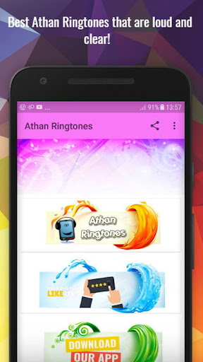 Android application Athan Ringtones screenshort