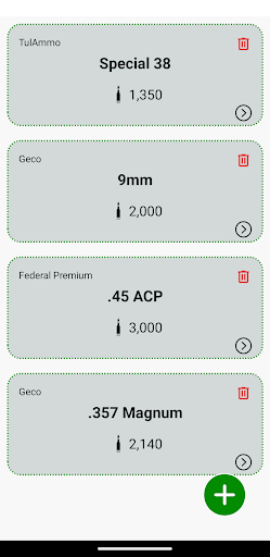 Android application Munition Tracker screenshort