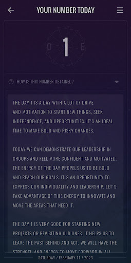 Your Daily Numerology Screen 3