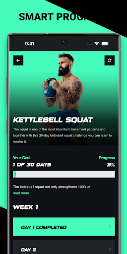 Screenshot of Kettlebell Training App