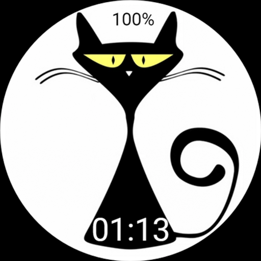 Happy Halloween Cute Black Cat logo
