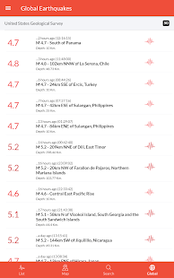 Screenshot zemětřesení v Řecku