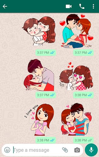 Android application Love Story Stickers screenshort