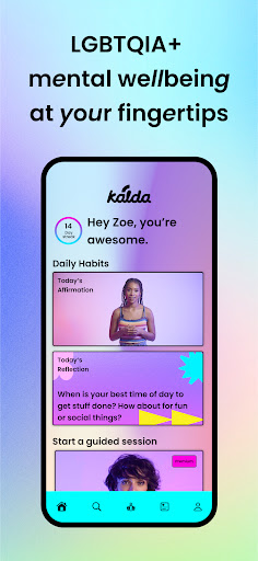 Screenshot of Kalda LGBTQIA+ Mental Health