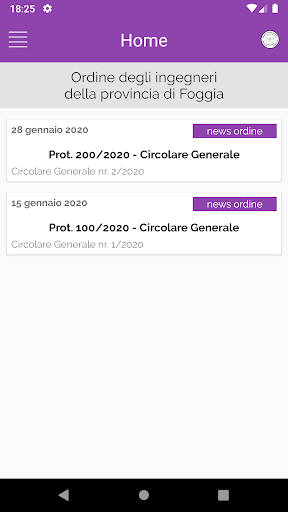 Android application Ordine Ingegneri Foggia screenshort